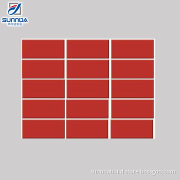 75x150mm building materials bright red subway tiles for interior wall decoration